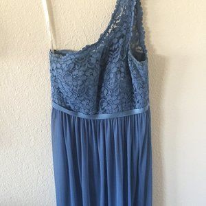 Steel Blue David's Bridal Bridesmaid Dress